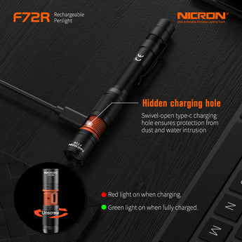 NICRON F72R Rechargeable Zoomable Penlight
