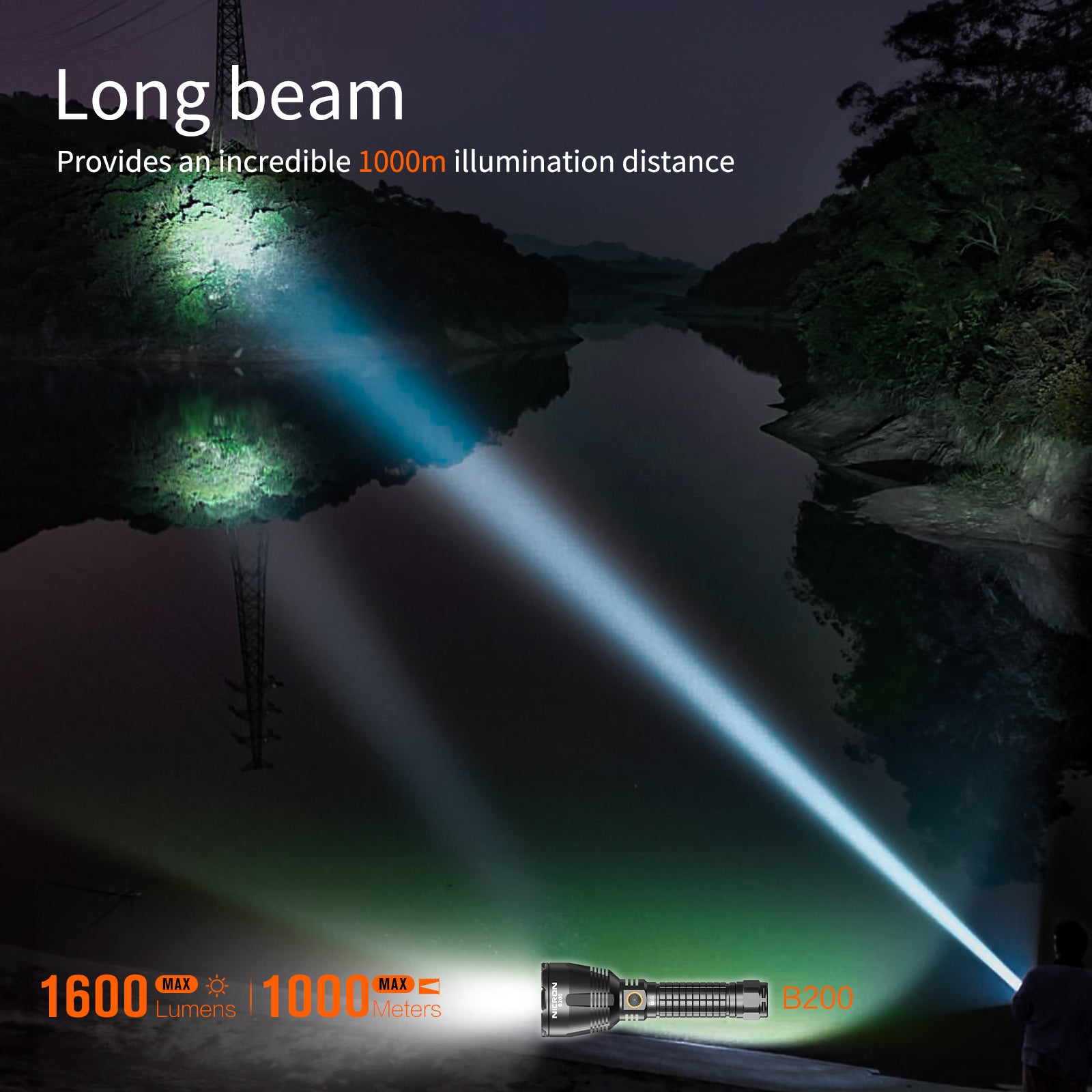 Distance Flash Radar Flashlight B200 (V2.0) Far Lighting Distance Tactical Flashlight – Nicron Store