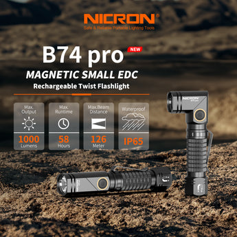 Nicron B74pro 1000lumens Rechargeable Twist Flashlight