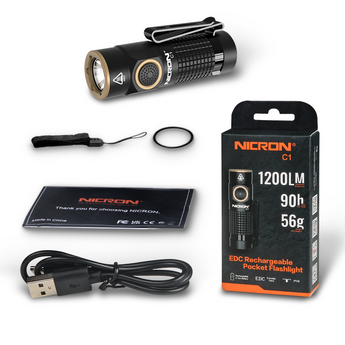 Nicron C1 EDC Rechargeable Pocket Flashlight